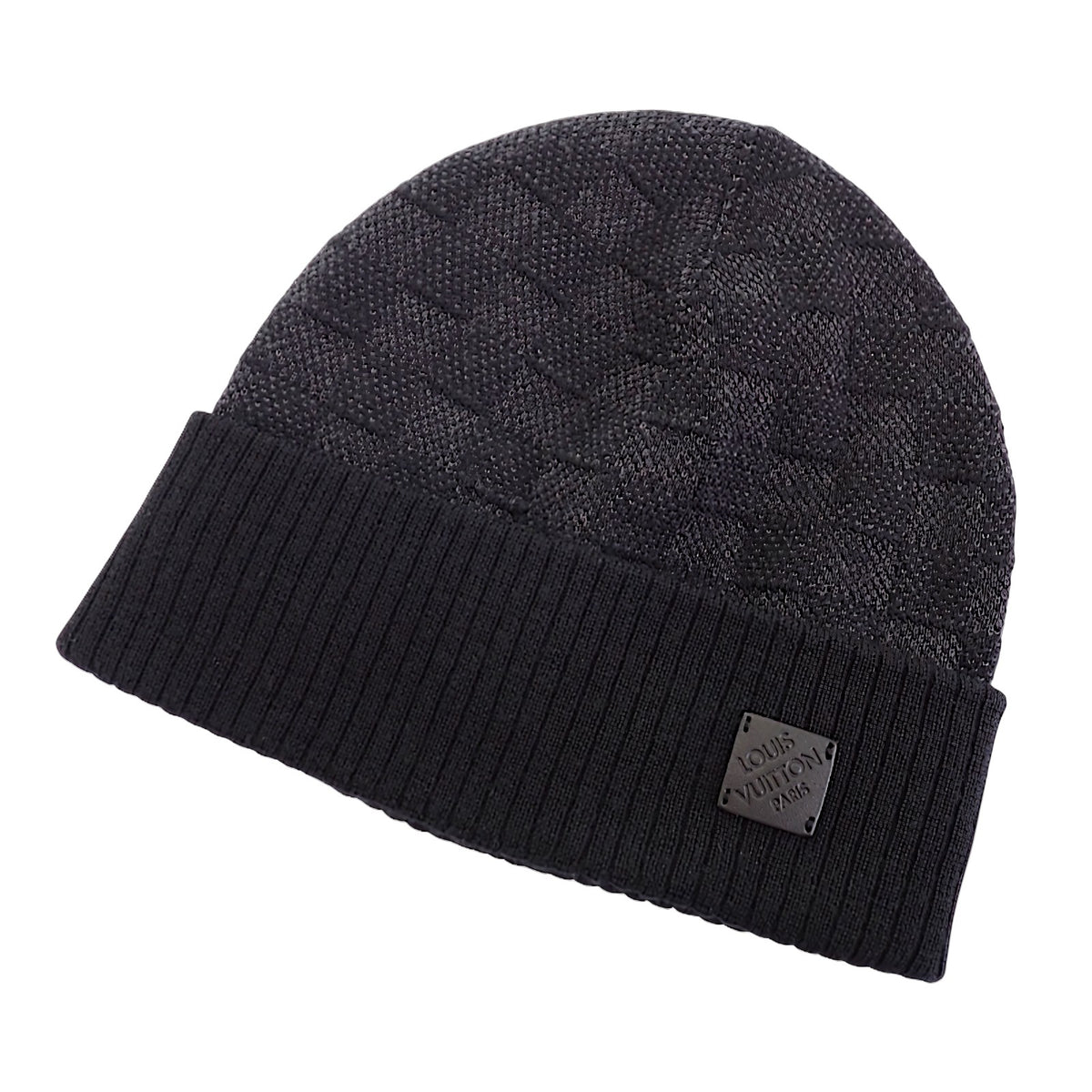 ルイヴィトン LOUIS VUITTON ビーニー ネオプティ ダミエ M77983 ニットキャップ ウール ブラック メンズ レディース【中古】【ABランク】