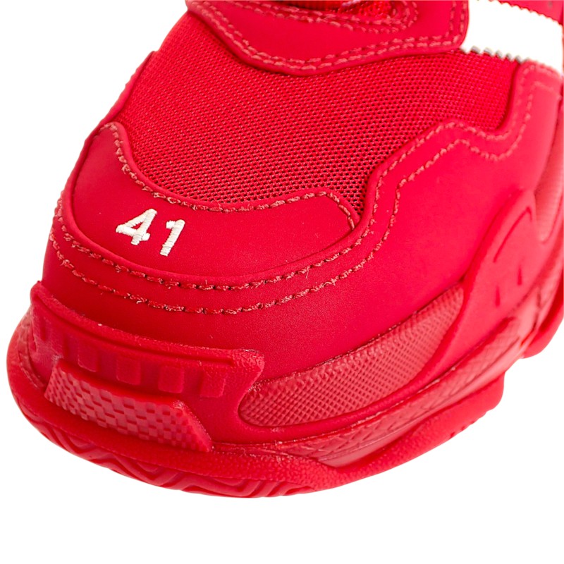 バレンシアガ BALENCIAGA アディダス adidas Triple S 712821 スニーカー レザー レッド メンズ【中古】【Aランク】