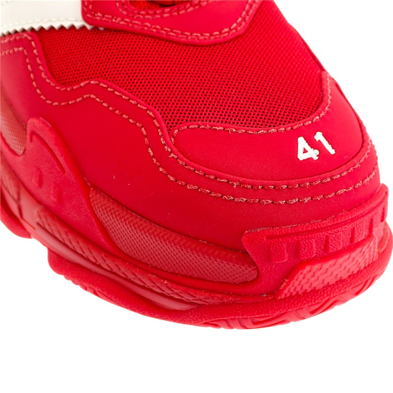バレンシアガ BALENCIAGA アディダス adidas Triple S 712821 スニーカー レザー レッド メンズ【中古】【Aランク】