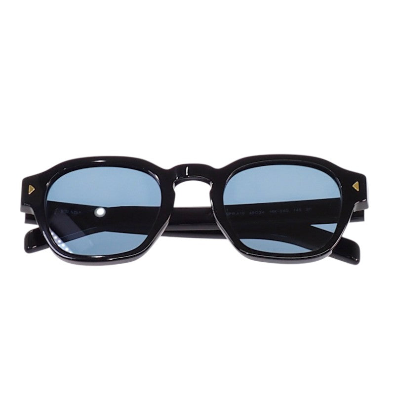 プラダ PRADA メタルプラーク SPRA16_F16K_FE04D_C_A053 サングラス アセテート ブラック ターコイズブルー ゴールド金具 メンズ【中古】【ABランク】