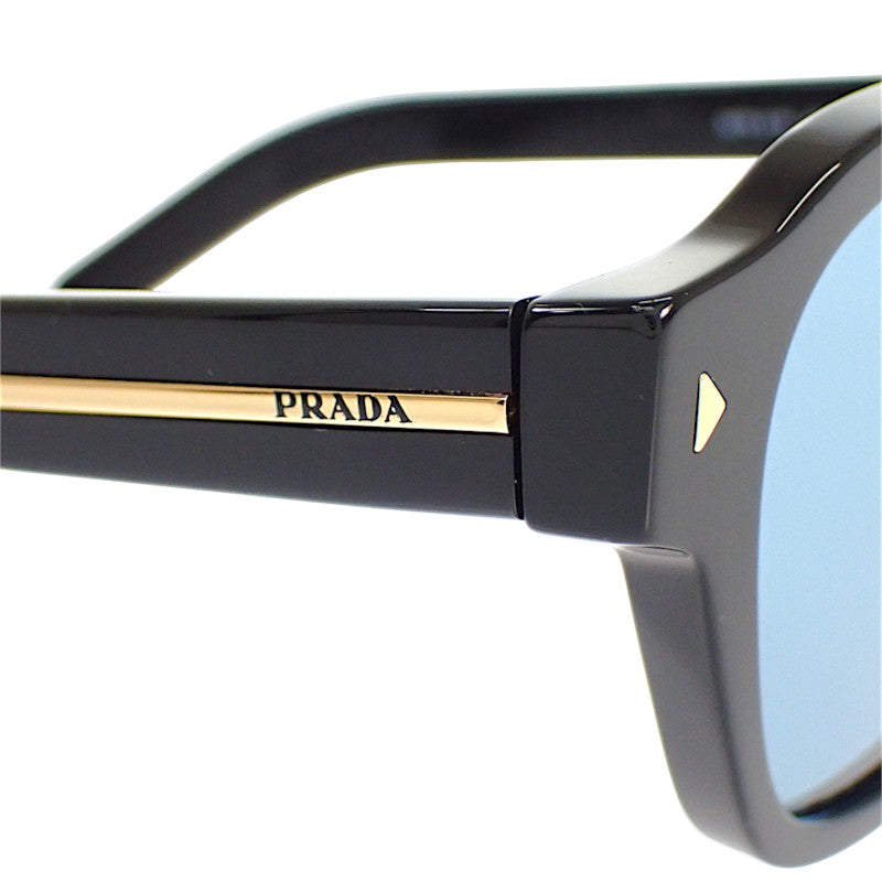 プラダ PRADA メタルプラーク SPRA16_F16K_FE04D_C_A053 サングラス アセテート ブラック ターコイズブルー ゴールド金具 メンズ【中古】【ABランク】