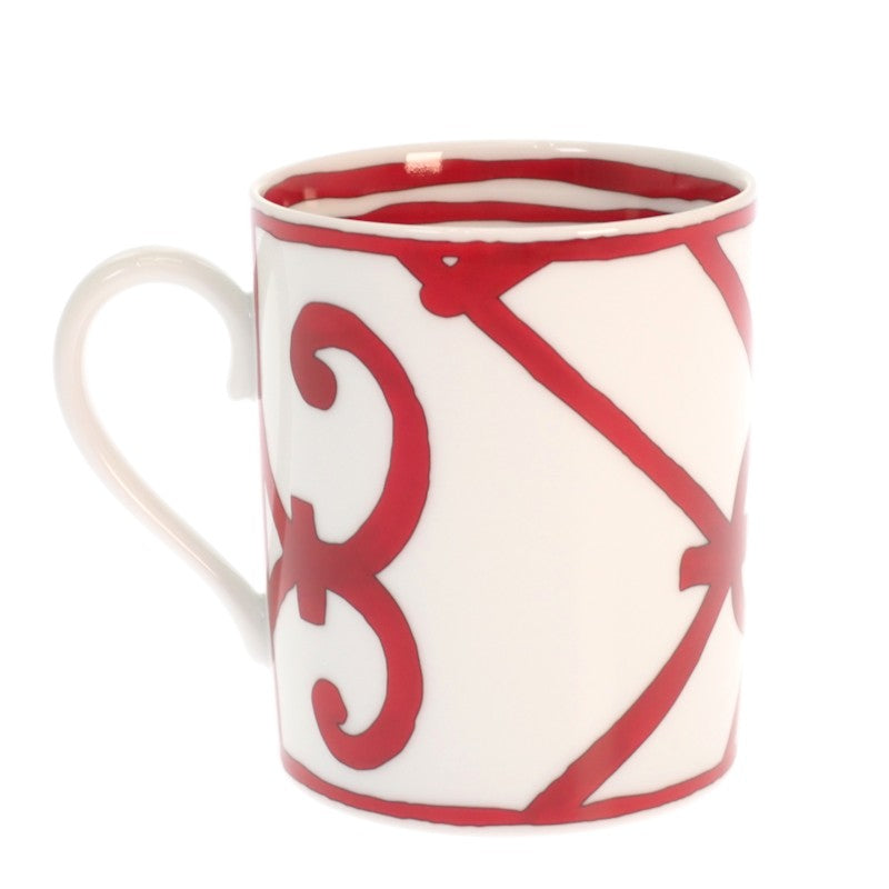エルメス HERMES ガダルキヴィール マグカップNo2 P011032P 食器 ポーセリン レッド ホワイト【中古】【Sランク】