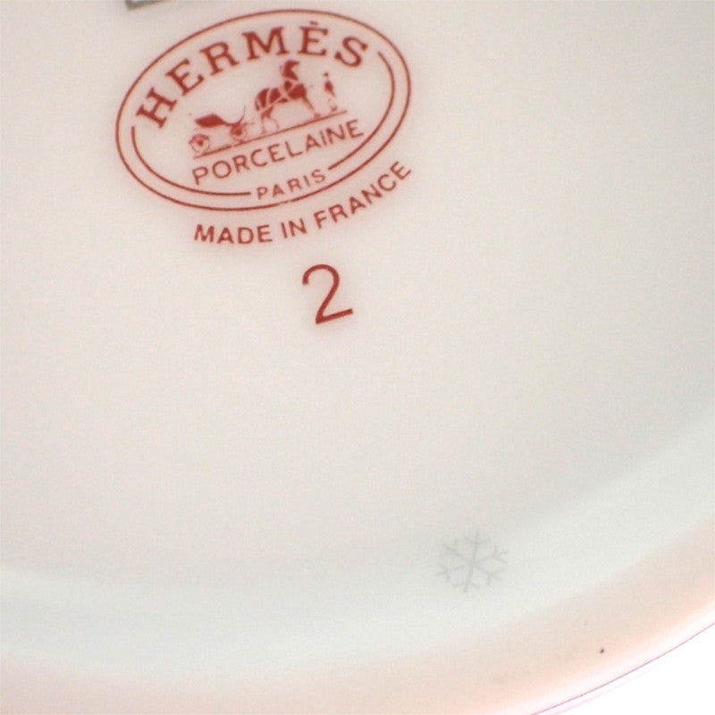 エルメス HERMES ガダルキヴィール マグカップNo2 P011032P 食器 ポーセリン レッド ホワイト【中古】【Sランク】