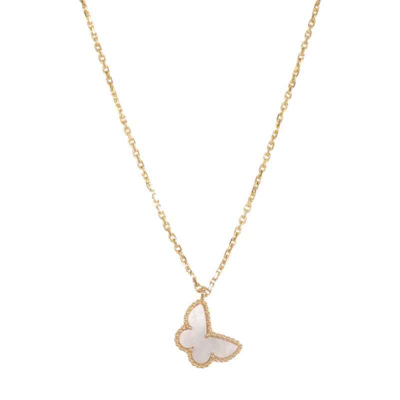 ヴァンクリーフ&アーペル Van Cleef & Arpels スウィート パピヨン VCARF69300 ネックレス マザーオブパール K18イエローゴールド 真珠母貝 パール レディース【中古】【Aランク】