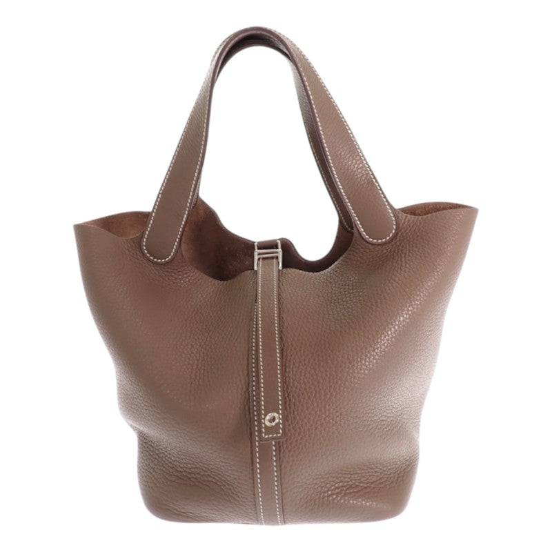 エルメス HERMES ピコタンロック MM ハンドバッグ トリヨンクレマンス エトゥープ ベージュ シルバー金具 レディース【中古】【Bランク】