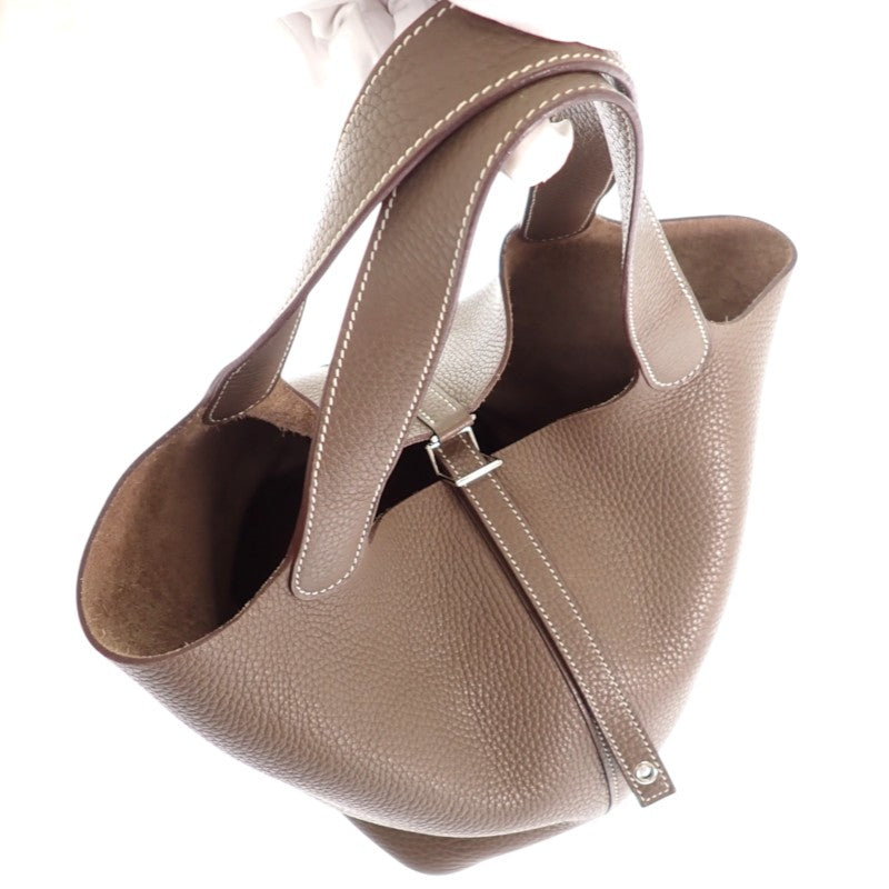 エルメス HERMES ピコタンロック MM ハンドバッグ トリヨンクレマンス エトゥープ ベージュ シルバー金具 レディース【中古】【Bランク】