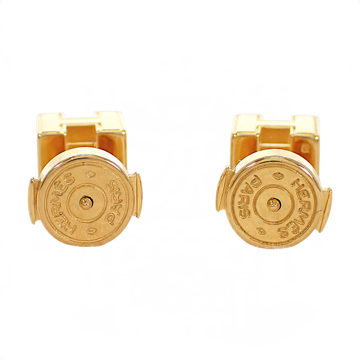 エルメス HERMES カージュドアッシュ Hキューブ ピアス メタル ピンク ゴールド金具 レディース【中古】【ABランク】