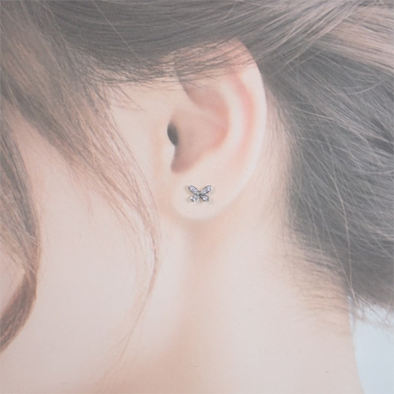グラフ GRAFF パヴェ バタフライ ダイヤモンド プティ スタッド イヤリング RGE1563 ピアス K18ホワイトゴールド ダイヤモンド レディース【中古】【Aランク】
