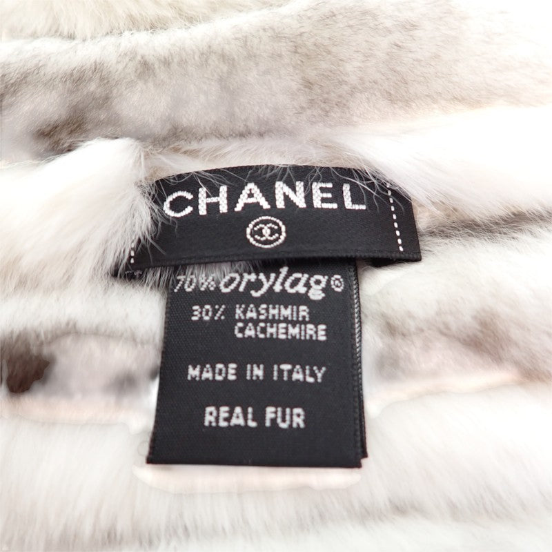 シャネル CHANEL オリラグファー マフラー カシミヤ ホワイト アイボリー レディース【中古】【Aランク】