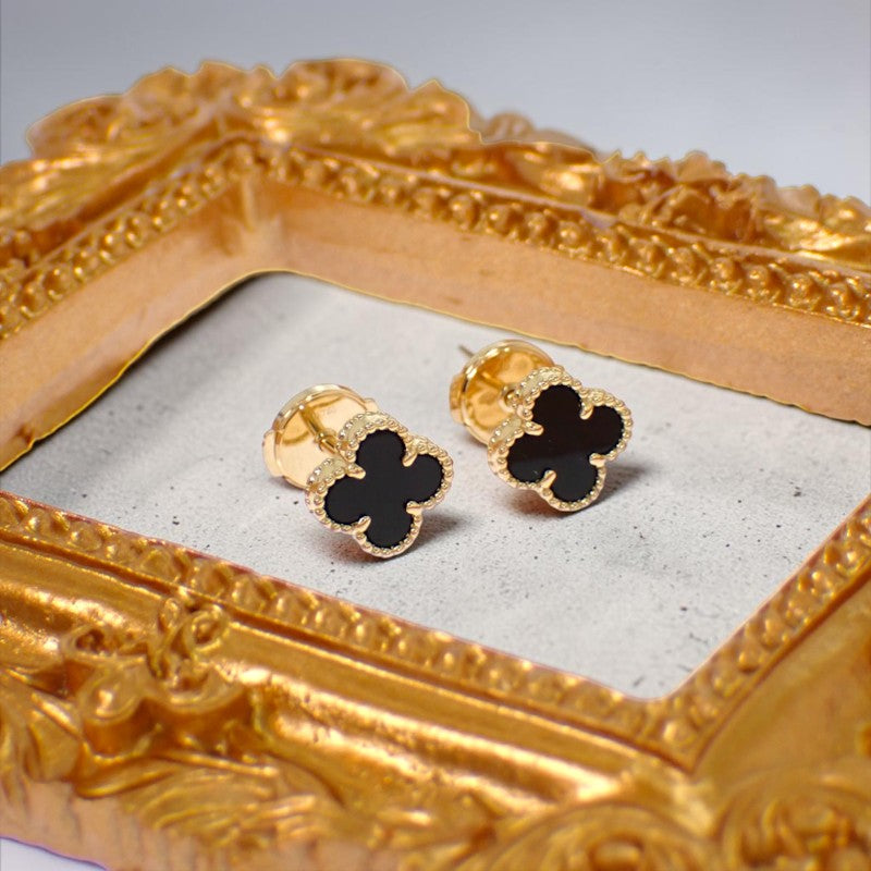 ヴァンクリーフ&アーペル Van Cleef & Arpels スウィートアルハンブラ VCARA44900 ピアス K18イエローゴールド オニキス レディース【中古】【Aランク】