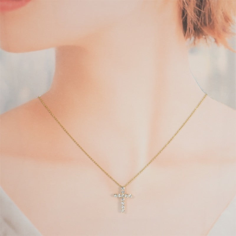 ティファニー TIFFANY&Co. クロスペンダント ミニ 十字架 67124766 ネックレス K18イエローゴールド 18金 ダイヤモンド レディース【中古】【Aランク】