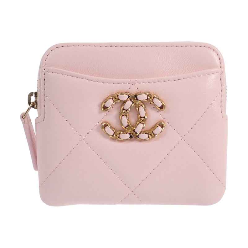 シャネル CHANEL 19 ジップコインパース ディズヌフ AP2086 コインケース ラムスキン ピンク ゴールド金具 レディース【中古】【ABランク】