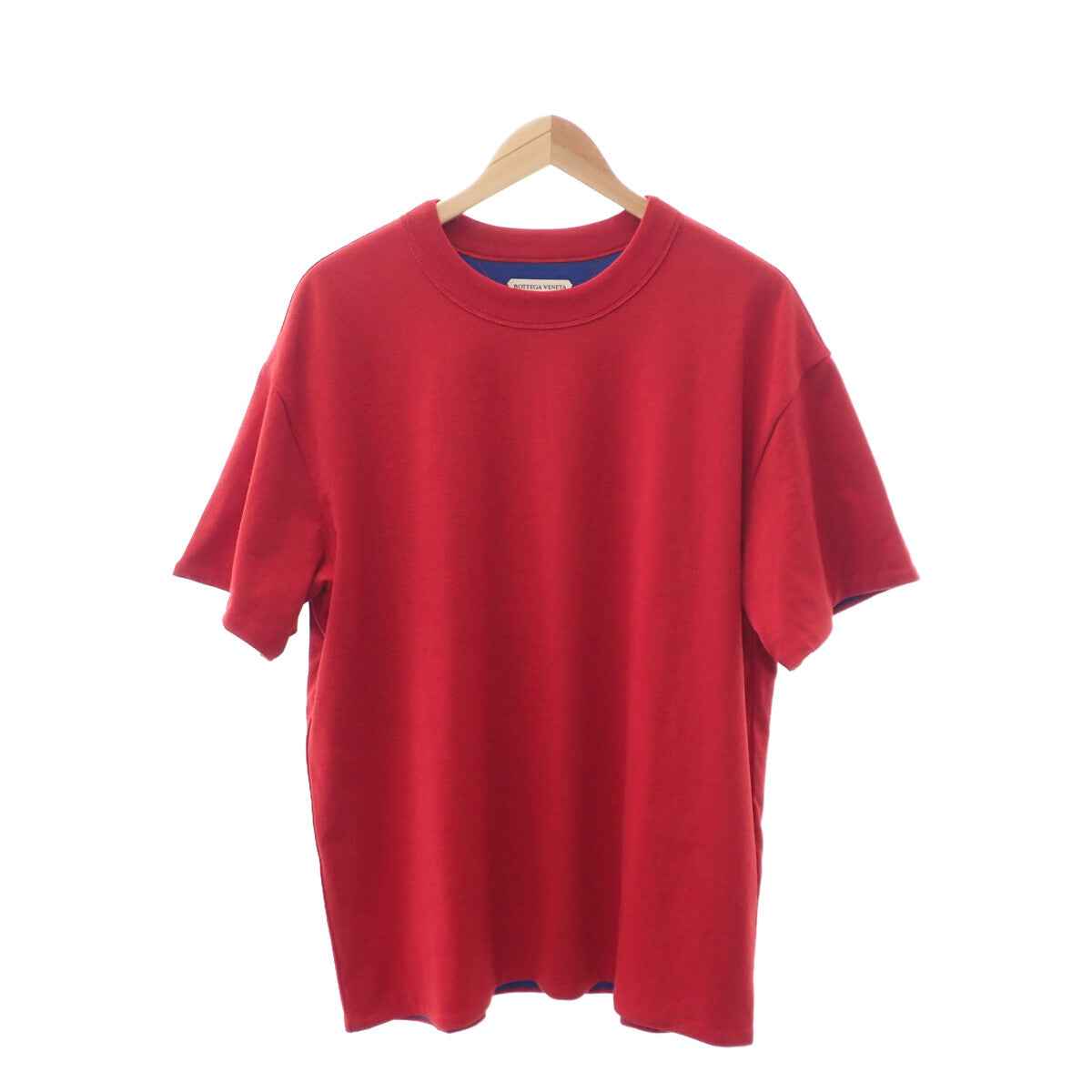 ボッテガヴェネタ BOTTEGA VENETA ダブルレイヤー S 661788_V16E0 半袖Tシャツ コットン レッド ブルー メンズ レディース【中古】【Aランク】