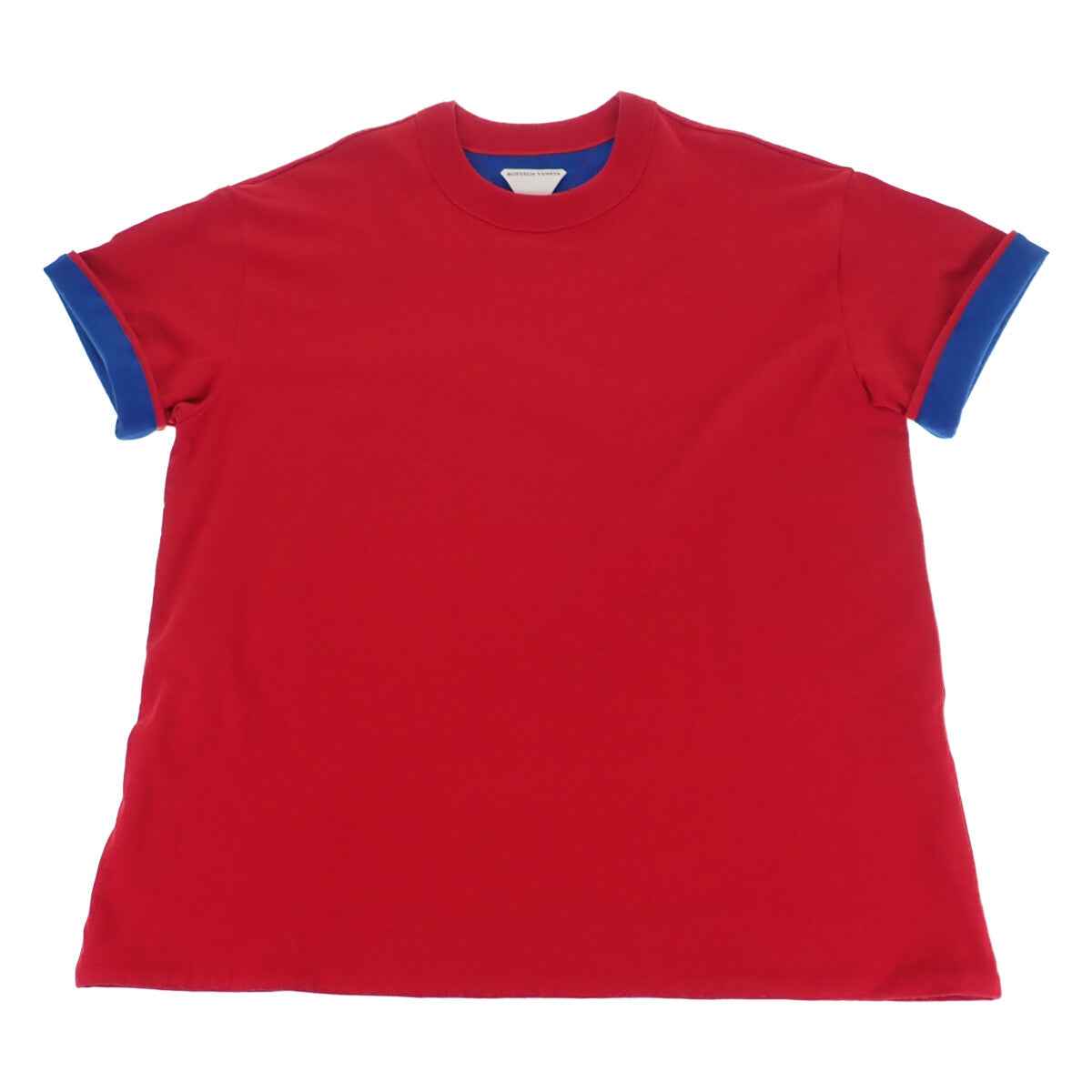 ボッテガヴェネタ BOTTEGA VENETA ダブルレイヤー S 661788_V16E0 半袖Tシャツ コットン レッド ブルー メンズ レディース【中古】【Aランク】