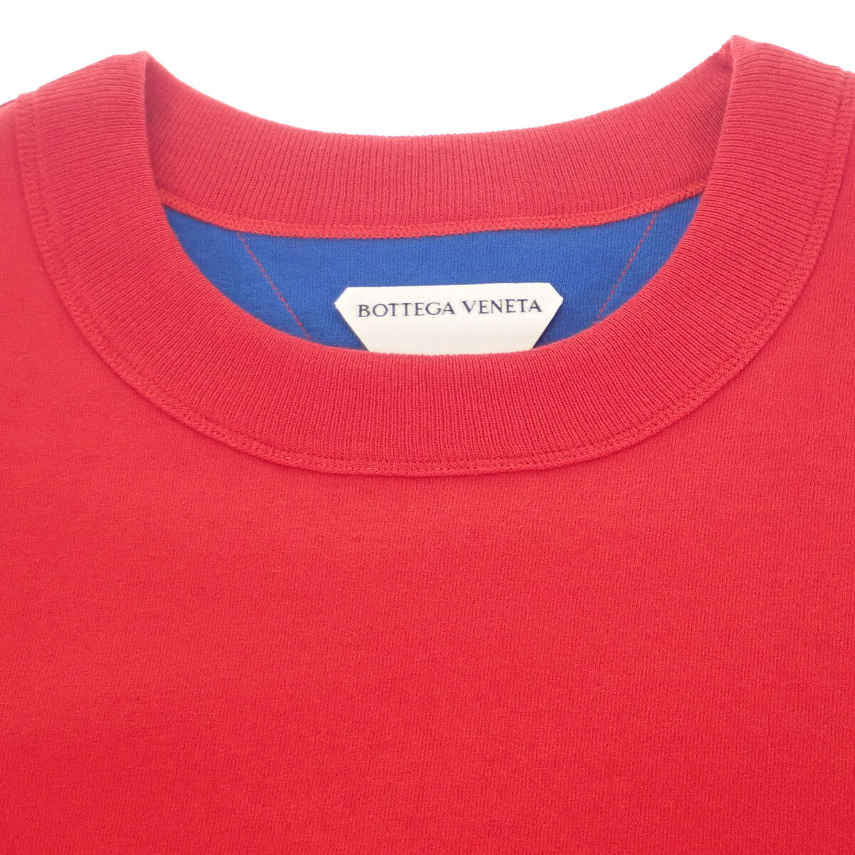 ボッテガヴェネタ BOTTEGA VENETA ダブルレイヤー S 661788_V16E0 半袖Tシャツ コットン レッド ブルー メンズ レディース【中古】【Aランク】