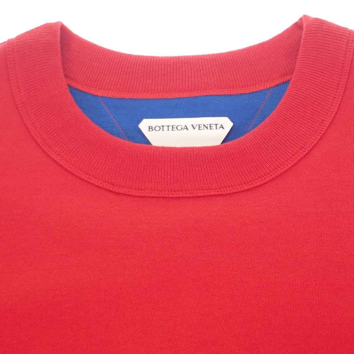 ボッテガヴェネタ BOTTEGA VENETA ダブルレイヤー S 661788_V16E0 半袖Tシャツ コットン レッド ブルー メンズ レディース【中古】【Aランク】