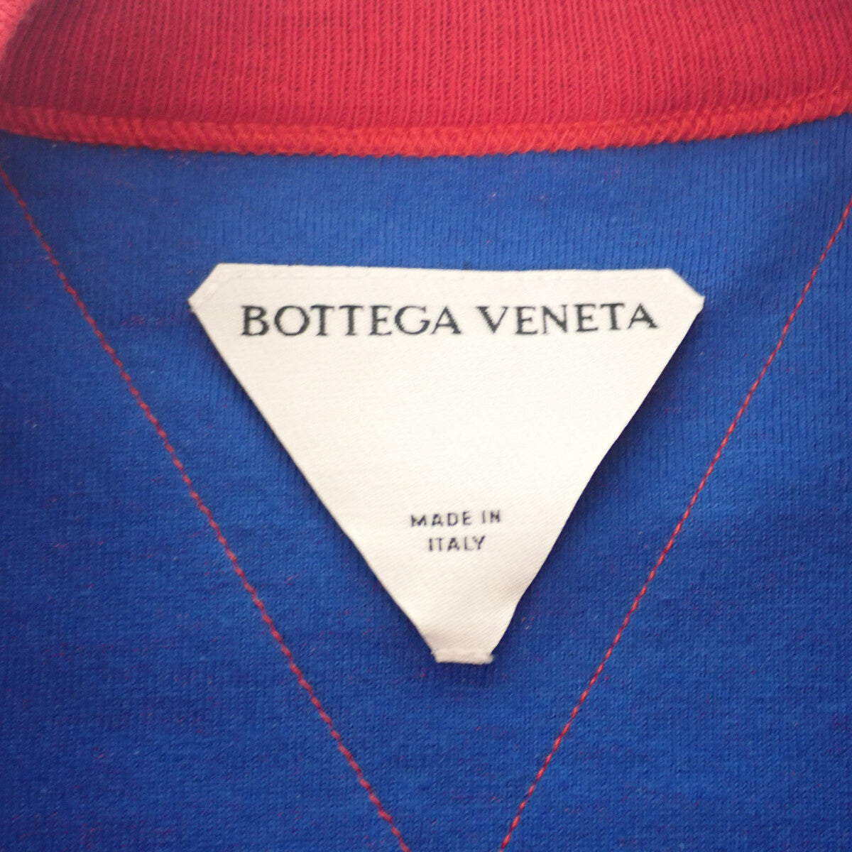 ボッテガヴェネタ BOTTEGA VENETA ダブルレイヤー S 661788_V16E0 半袖Tシャツ コットン レッド ブルー メンズ レディース【中古】【Aランク】