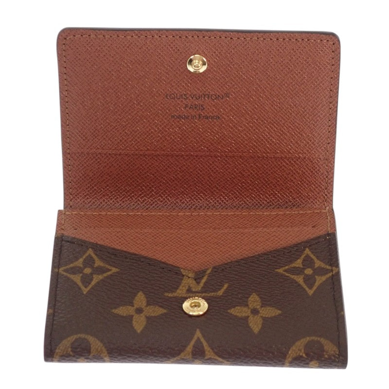 ルイヴィトン LOUIS VUITTON アンヴェロップ・カルト ドゥ ヴィジット M63801 モノグラム カードケース ブラウン ゴールド金具 レディース メンズ【中古】【Sランク】