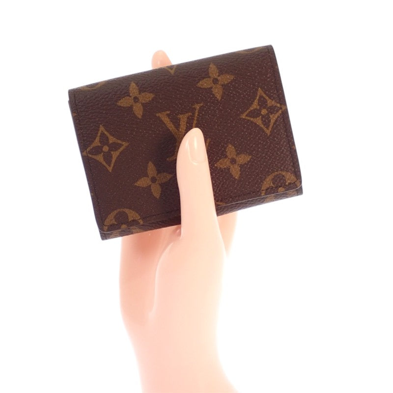 ルイヴィトン LOUIS VUITTON アンヴェロップ・カルト ドゥ ヴィジット M63801 モノグラム カードケース ブラウン ゴールド金具 レディース メンズ【中古】【Sランク】