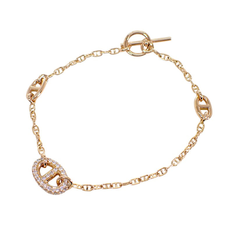 エルメス HERMES ファランドール ST H221413B 00ST ブレスレット K18ピンクゴールド ゴールド ダイヤモンド レディース【中古】【Aランク】