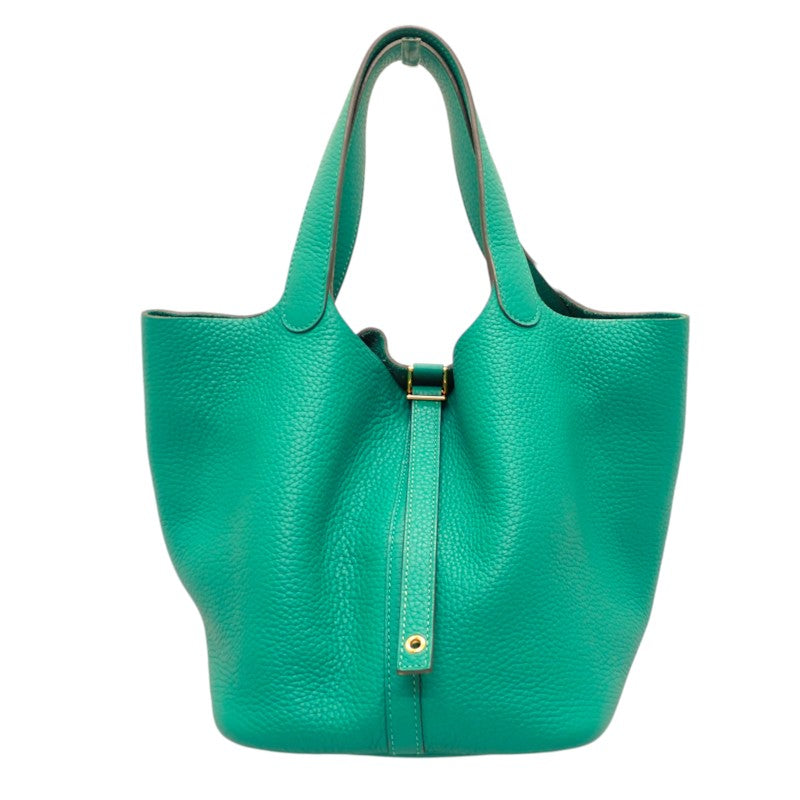 エルメス HERMES ピコタンロックMM ヴェールヴェローヌ ハンドバッグ トリヨンクレマンス グリーン ゴールド金具 レディース【中古】【ABランク】