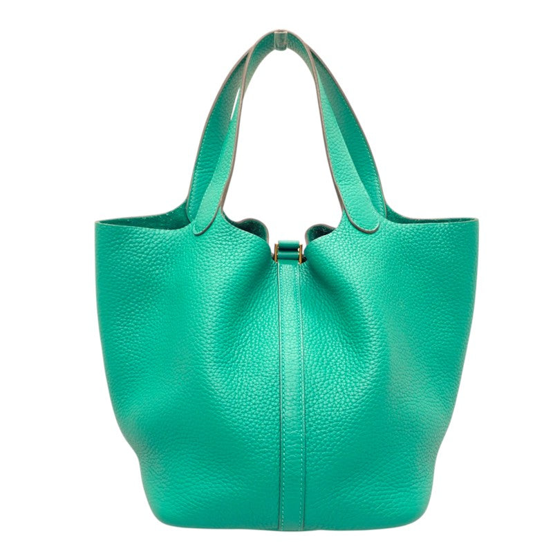エルメス HERMES ピコタンロックMM ヴェールヴェローヌ ハンドバッグ トリヨンクレマンス グリーン ゴールド金具 レディース【中古】【ABランク】