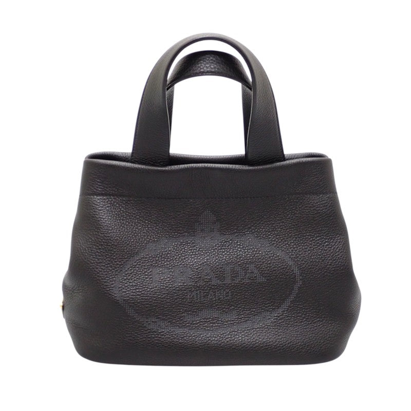 プラダ PRADA スモールレザートート 1BG390 ハンドバッグ レザー ヴィッテロダイノ ブラック ゴールド金具 レディース【中古】【ABランク】