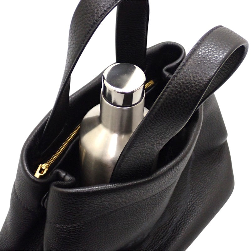 プラダ PRADA スモールレザートート 1BG390 ハンドバッグ レザー ヴィッテロダイノ ブラック ゴールド金具 レディース【中古】【ABランク】