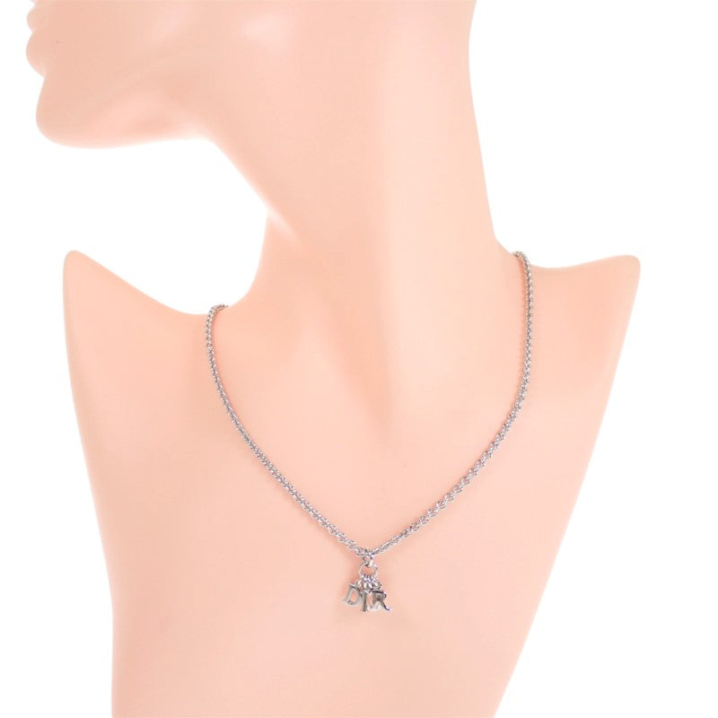 ディオール Dior ヴィンテージ ロゴ ネックレス メタル シルバー レディース【中古】【ABランク】