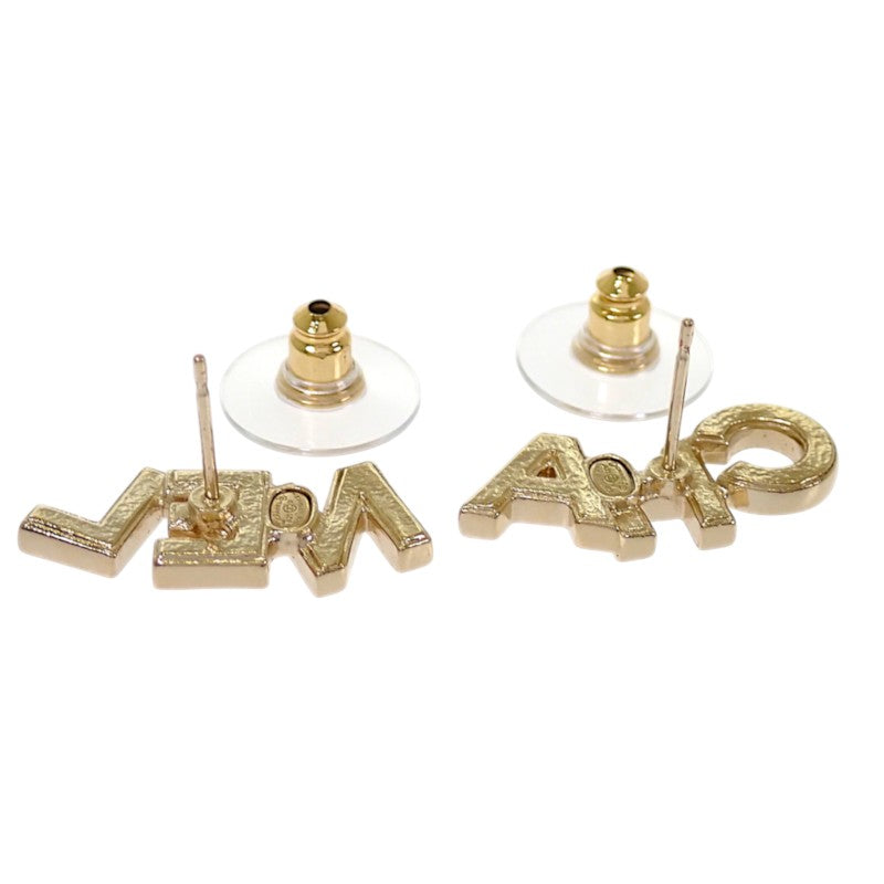 シャネル CHANEL アルファベット ロゴ A21V刻印 AB4766 ピアス メタル クリスタル ゴールド レディース【中古】【Aランク】