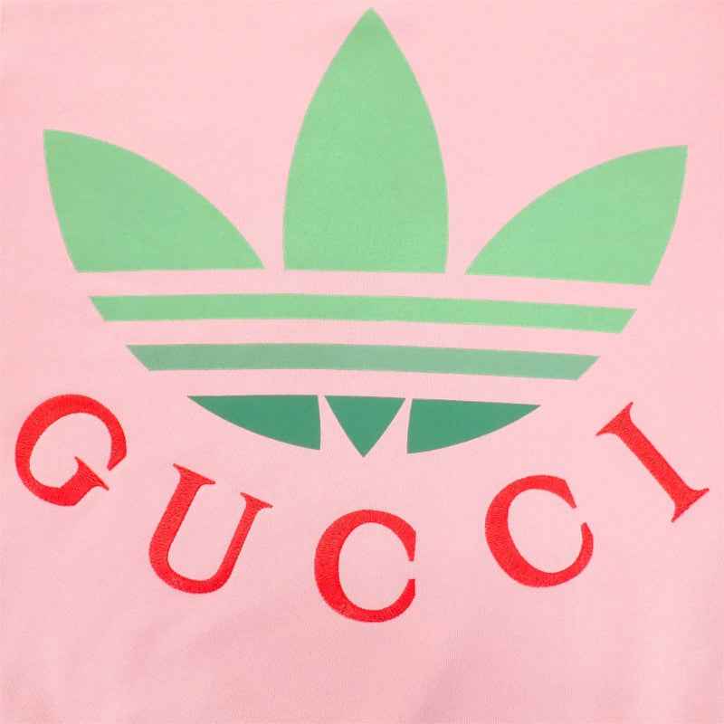 グッチ GUCCI GUCCI × adidas コットンジャージー スウェット S 721361 スウェット コットン ピンク メンズ ユニセックス【中古】【Aランク】