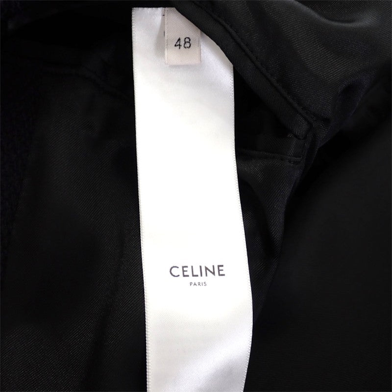 セリーヌ CELINE クラシック ウール テディジャケット M 2V56D896C.38NO スタジャン ウール ラムスキン ブラック メンズ【中古】【ABランク】