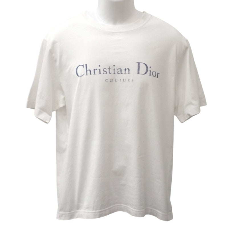 ディオール Dior COUTURE M 593J696X0677 半袖Tシャツ コットン ホワイト ネイビー メンズ【中古】【Aランク】