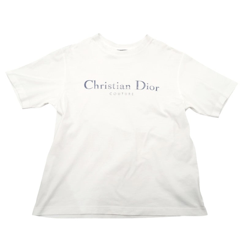 ディオール Dior COUTURE M 593J696X0677 半袖Tシャツ コットン ホワイト ネイビー メンズ【中古】【Aランク】