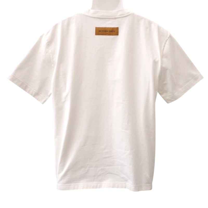 ルイヴィトン LOUIS VUITTON エンボスLV L 1AA5E0 半袖Tシャツ コットン ホワイト ブロンオプティーク メンズ【中古】【Aランク】