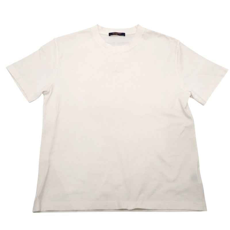 ルイヴィトン LOUIS VUITTON エンボスLV L 1AA5E0 半袖Tシャツ コットン ホワイト ブロンオプティーク メンズ【中古】【Aランク】