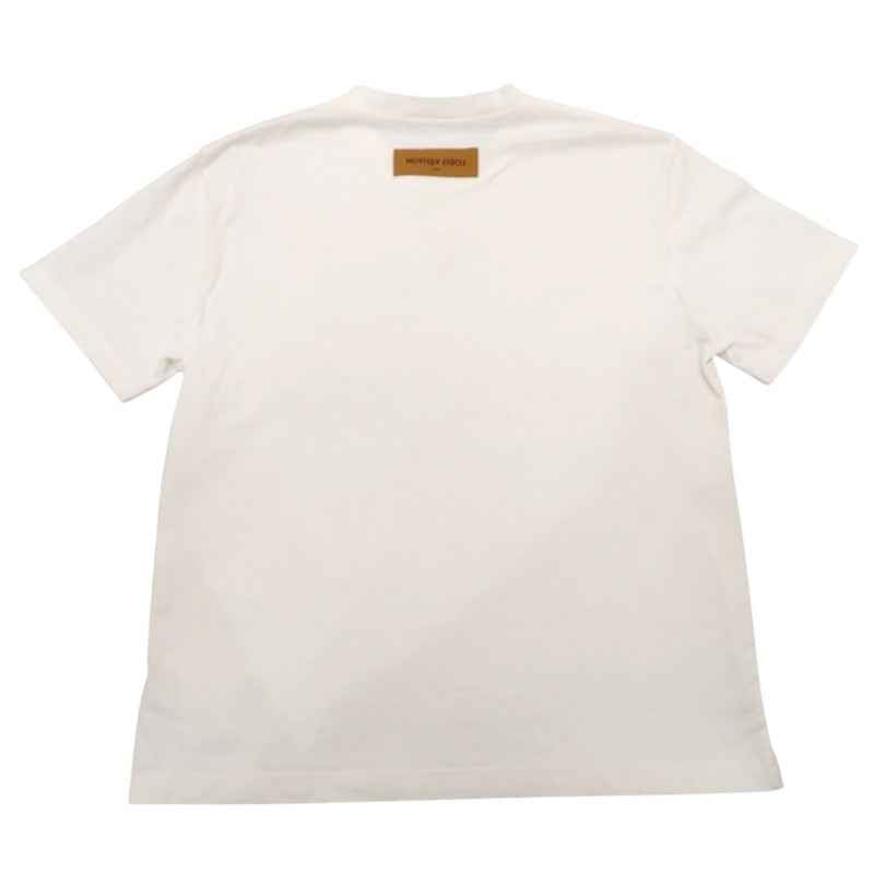 ルイヴィトン LOUIS VUITTON エンボスLV L 1AA5E0 半袖Tシャツ コットン ホワイト ブロンオプティーク メンズ【中古】【Aランク】