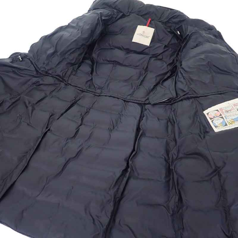 モンクレール MONCLER HERMINE エルミンヌ ロングダウンコート 0 E20934930005 53048 ダウンジャケット ナイロン ダウン90%/フェザー10% ネイビー レディース【中古】【ABランク】