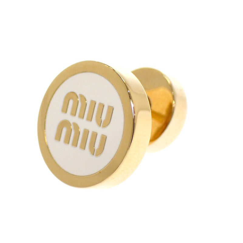 ミュウミュウ MIUMIU エナメル 5JO912_2F6T ピアス メタル ホワイト ゴールド レディース【中古】【Aランク】