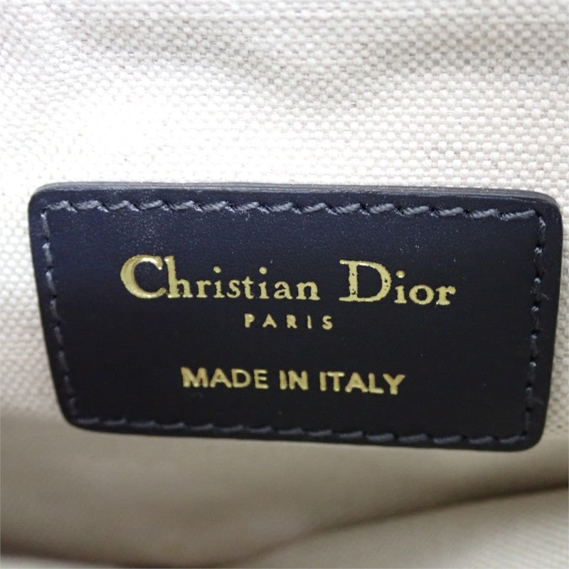ディオール Dior サドル ミニ オブリークジャカード M0456CTZQ_M928 2WAYバッグ ハンドバッグ ショルダーバッグ コットン レザー ネイビー ゴールド金具 レディース【中古】【Aランク】