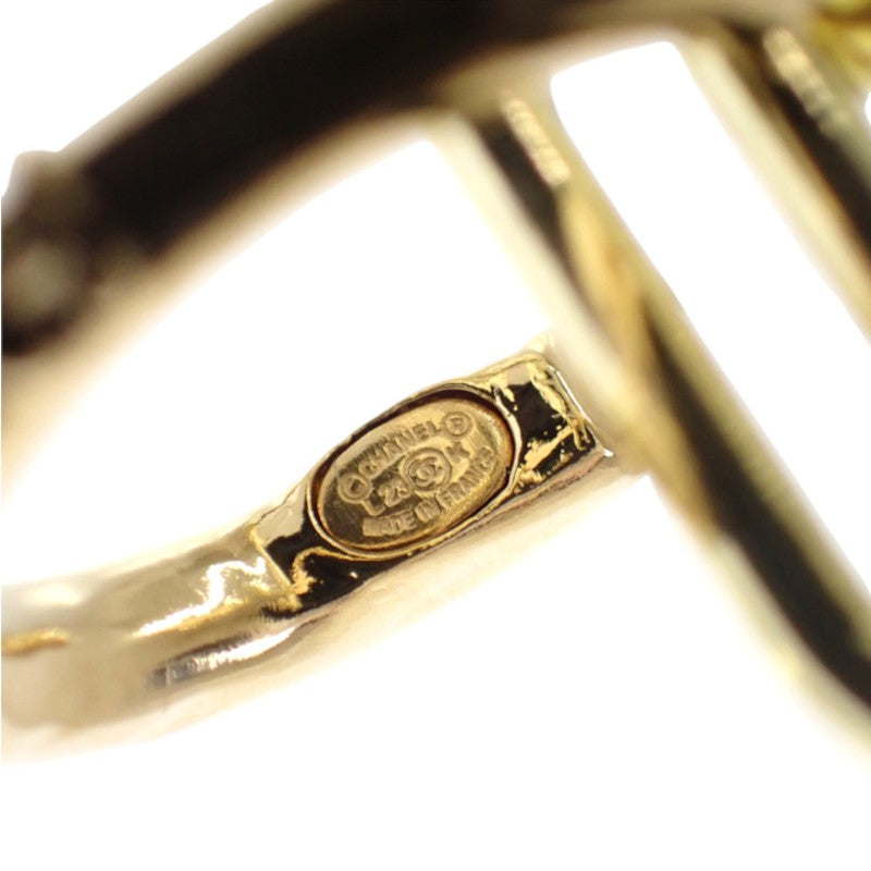 シャネル CHANEL CCフープ ピアス メタル ブラック ゴールド ゴールド金具 レディース【中古】【Aランク】