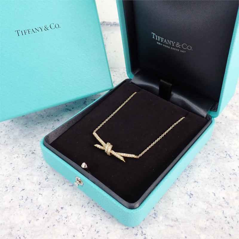 ティファニー TIFFANY&Co. ノット 70300370 ネックレス K18イエローゴールド ダイヤモンド レディース【中古】【Aランク】