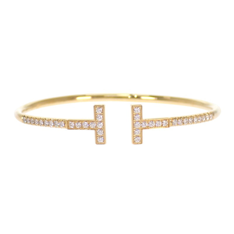 ティファニー TIFFANY&Co. Tワイヤー パヴェ ダイヤモンド 73588235 バングル K18イエローゴールド ダイヤモンド スモール レディース【中古】【ABランク】