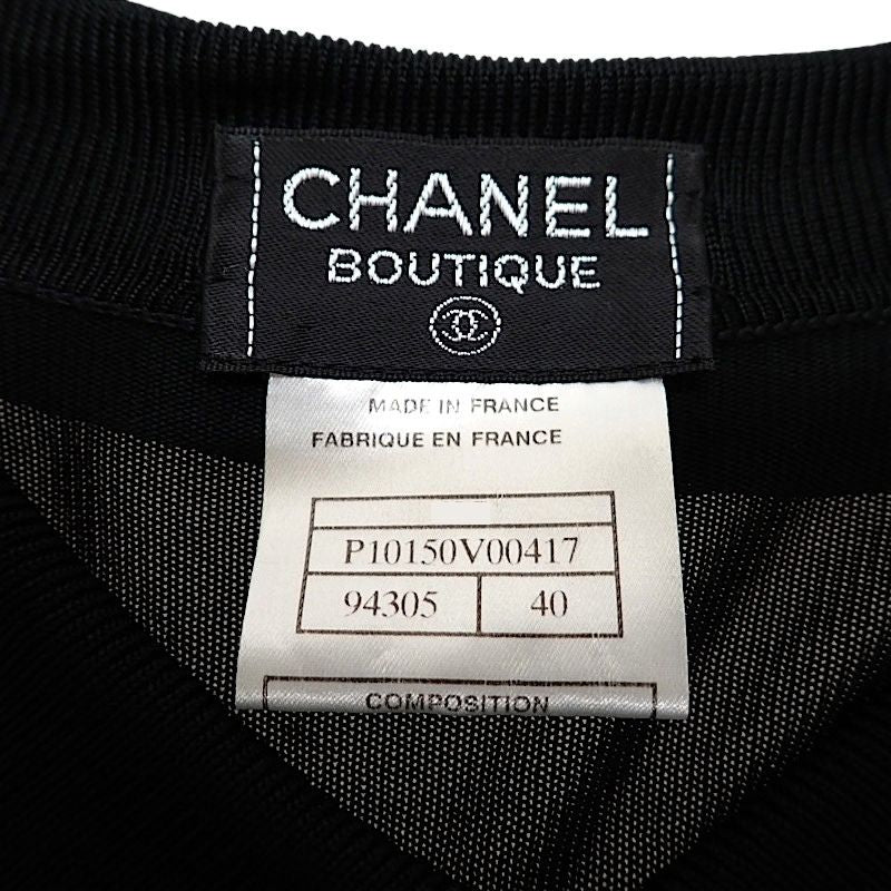 シャネル CHANEL シアーボタンシャツ ヴィンテージ 40 P10150 V00417 94305 長袖シャツ ブラック レディース【中古】【ABランク】