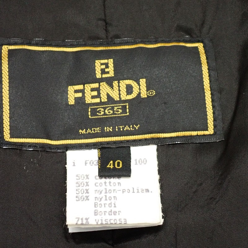 フェンディ FENDI ガウンコート ヴィンテージ 90s 40 F034/068 その他アウター コットン ナイロン シルク ブラック レディース メンズ【中古】【ABランク】