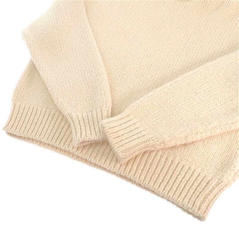 セリーヌ CELINE トリオンフ タートルネックセーター XS 2A89S234P セーター ウール オフホワイト レディース【中古】【ABランク】