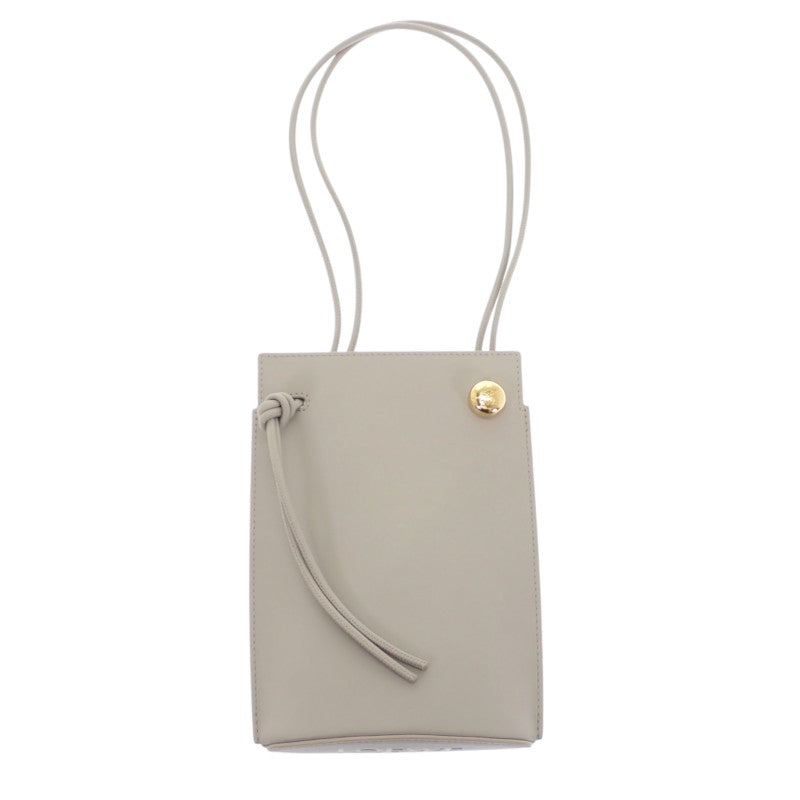 ロエベ LOEWE ペブルダイスポケット CPBPR12X01 ショルダーバッグ カーフ グレー ゴールド金具 レディース【中古】【Aランク】