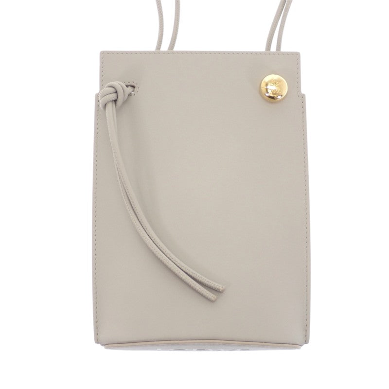 ロエベ LOEWE ペブルダイスポケット CPBPR12X01 ショルダーバッグ カーフ グレー ゴールド金具 レディース【中古】【Aランク】