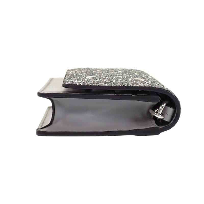 メゾンマルジェラ MAISON MARGIELA グリッター マイクロ チェーンウォレット S35UI0542P6233T9002 二つ折り財布 レザー スパンコール シルバー レディース【中古】【Aランク】