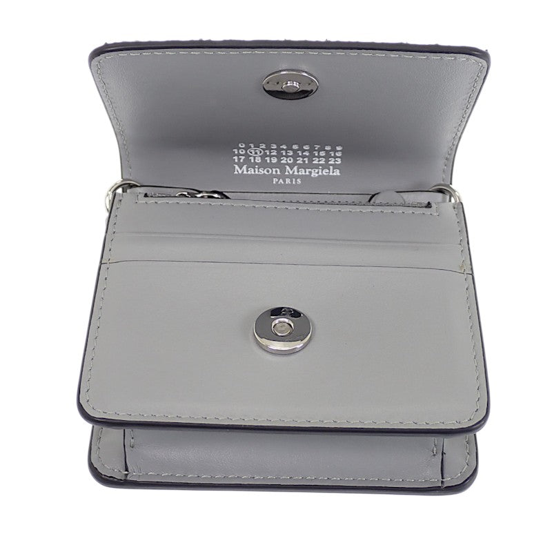 メゾンマルジェラ MAISON MARGIELA グリッター マイクロ チェーンウォレット S35UI0542P6233T9002 二つ折り財布 レザー スパンコール シルバー レディース【中古】【Aランク】